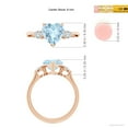 thumbnail image 5 of ANGARA Natural 1.4 ct Aquamarine and Diamond Three Stone Engagement Ring in 14K Rose Gold for Women (Size-8mm) | March Birthstone, Anniversary, Jewelry Gift for Women | Natural Aquamarine Ring, 5 of 9