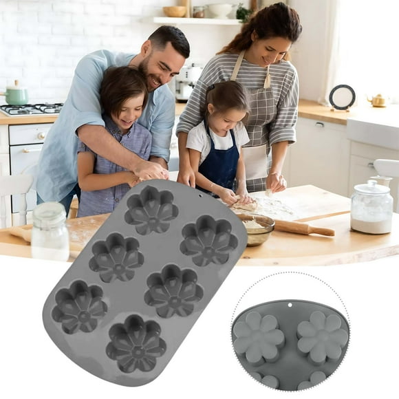 Heart-Shaped Silicone Baking Mold 6-Cavity, Non-Stick Dessert Molds for Jelly Pudding Chocolate - Valentine's DIY Cake Tools