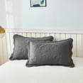thumbnail image 2 of MarCielo 2-Piece 100% Cotton Quilted Pillow Shams Embroidered Farmhouse Pillow Shams PJ, 2 of 5
