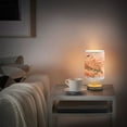thumbnail image 6 of Owl Flowers Leaves Pink Table Lamp USB Bedside Desk Nightstand Lamp Printed Gifts Small Lamp Wood Base for Bedroom Living Room Kids Room College Dorm, 6 of 7