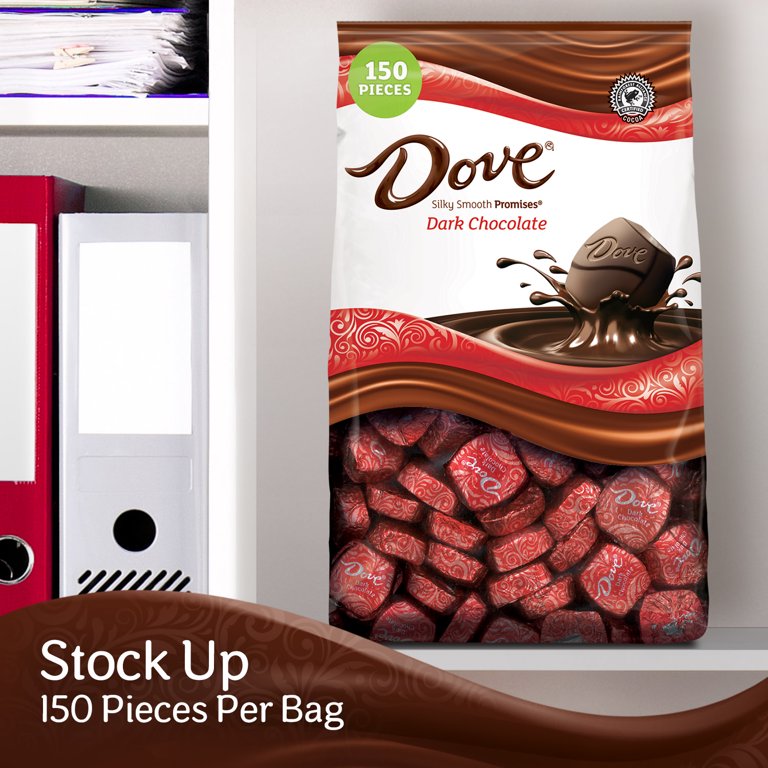 Dove Promises Dark Chocolate Candy Individually Wrapped Bulk Pack( 43.07 oz, 150 Piece) Bag