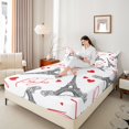 thumbnail image 4 of Castle Fairy Vintage Paris Eiffel Tower Twin Sheet Sets 3pcs for Teens Girls Female,Romantic Love Heart Twin Fitted Sheet Microfiber,Happy Valentine's Day Breathable Flat Sheet,Ultra Soft Home Decor, 4 of 7