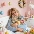 thumbnail image 6 of HuiXinOu Easter Bunny Egg Pillow Cover Faux Embroidery Printed Designs Sofa Cushion Cover Cushion Cover for Sofa Bedroom Living Room Farmhouse Home Decor, 6 of 6
