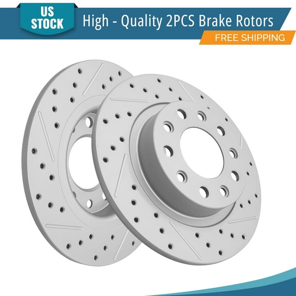 YXPCARS Rear Brake Rotors (781087), Drilled & Slotted Disc Rotors Kit for Dodge Dart 2013-2016 All Models