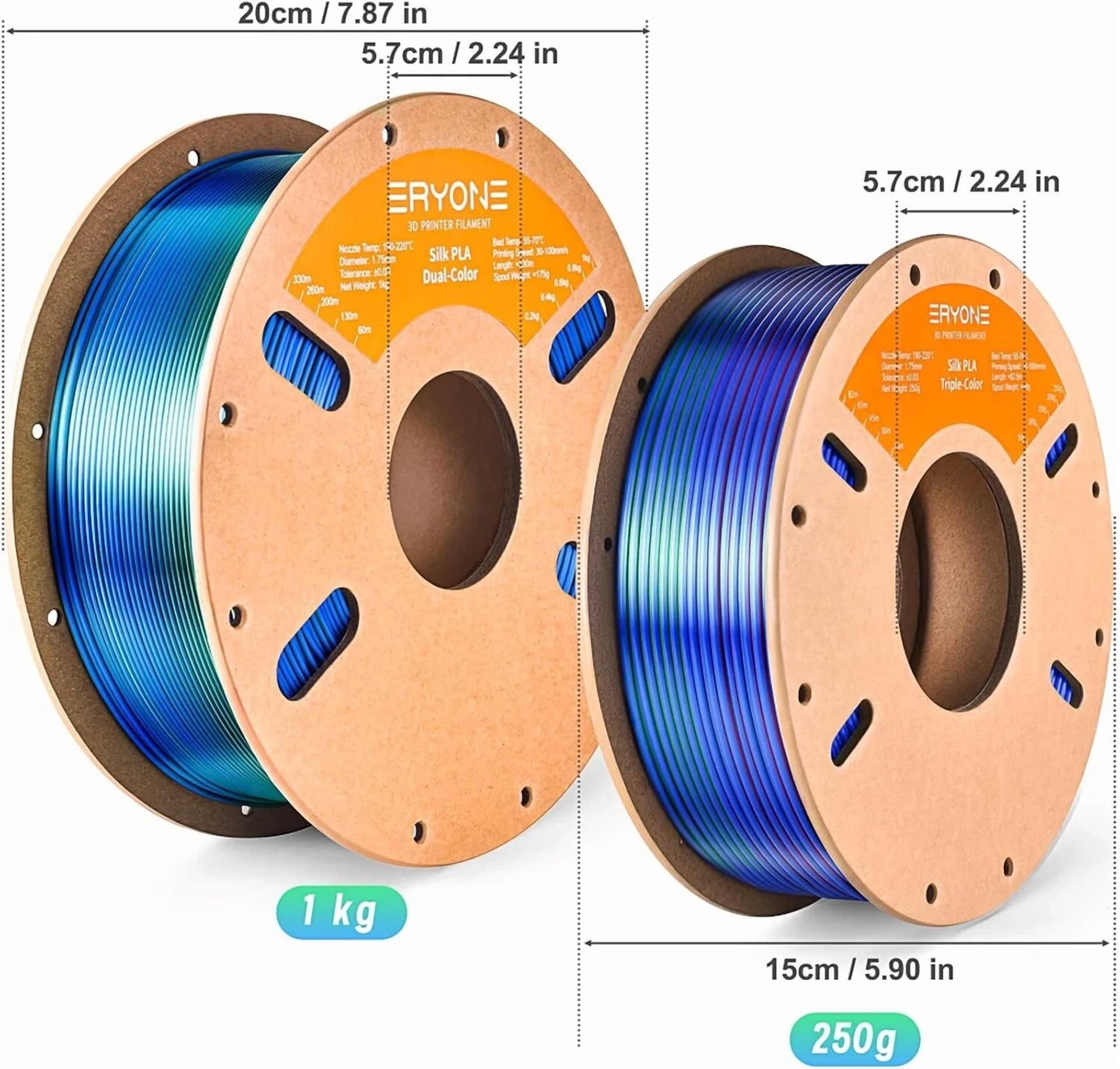 BUTTERFLY- Eryone Silk Tri Color Pla Filament 3D Printer 1.75Mm +/- 0.03Mm, Multicolor Fila