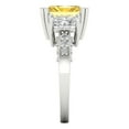 thumbnail image 3 of 4.27 ct Emerald Cut Natural Citrine 3 Stone 14K White Gold Womens Engagement Ring, 3 of 5