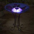 thumbnail image 3 of Hi-Line Gift 78415-D Solar LED Floral Glass Butterfly Bird Bath with Stand, 3 of 5