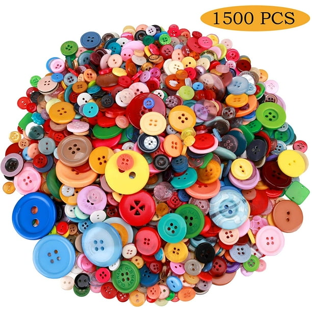 1200pcs Assorted Sizes Resin Buttons,Round Craft Buttons for Sewing DIY