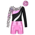 thumbnail image 3 of YONGHS Kids Girls Tumbling Biketard Gymnastics Dance Leotard with Shorts Hair Scrunchies Set Leopard 12, 3 of 7