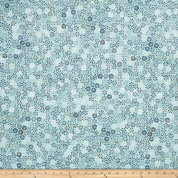 Stof Fabrics 4500-665 Cosy Minds Sand Dollar Seafoam Cotton Fabric By The Yard