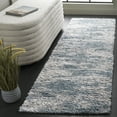 thumbnail image 2 of SAFAVIEH Berber Yazmin Abstract Shag Runner Rug, Ivory/Blue, 2'3" x 8', 2 of 7