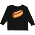 thumbnail image 3 of Inktastic Hot Dog Illustration with Mustard Onions and Ketchup Boys or Girls Long Sleeve Toddler T-Shirt, 3 of 5