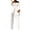 White, variant on Womens 2 Piece Outfit Suit Cold Shoulder Trouser Suit Long Sleeve Asymmetric Blazer Jacket Plain Work Business Office Wedding Guests Casual Smart Suit Set Ladies