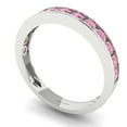 thumbnail image 2 of 0.39 ctw Wedding Band for Women - 18K White Gold Simulated Pink Diamond Stackable Eternity Ring, 2 of 6