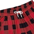 thumbnail image 5 of Womens Pajama Pants Christmas Plaid Summer Casual Loose Drawstring Elastic High Waist Comfy Trousers Straight Leg Long Pajama Pants for Women, 5 of 7