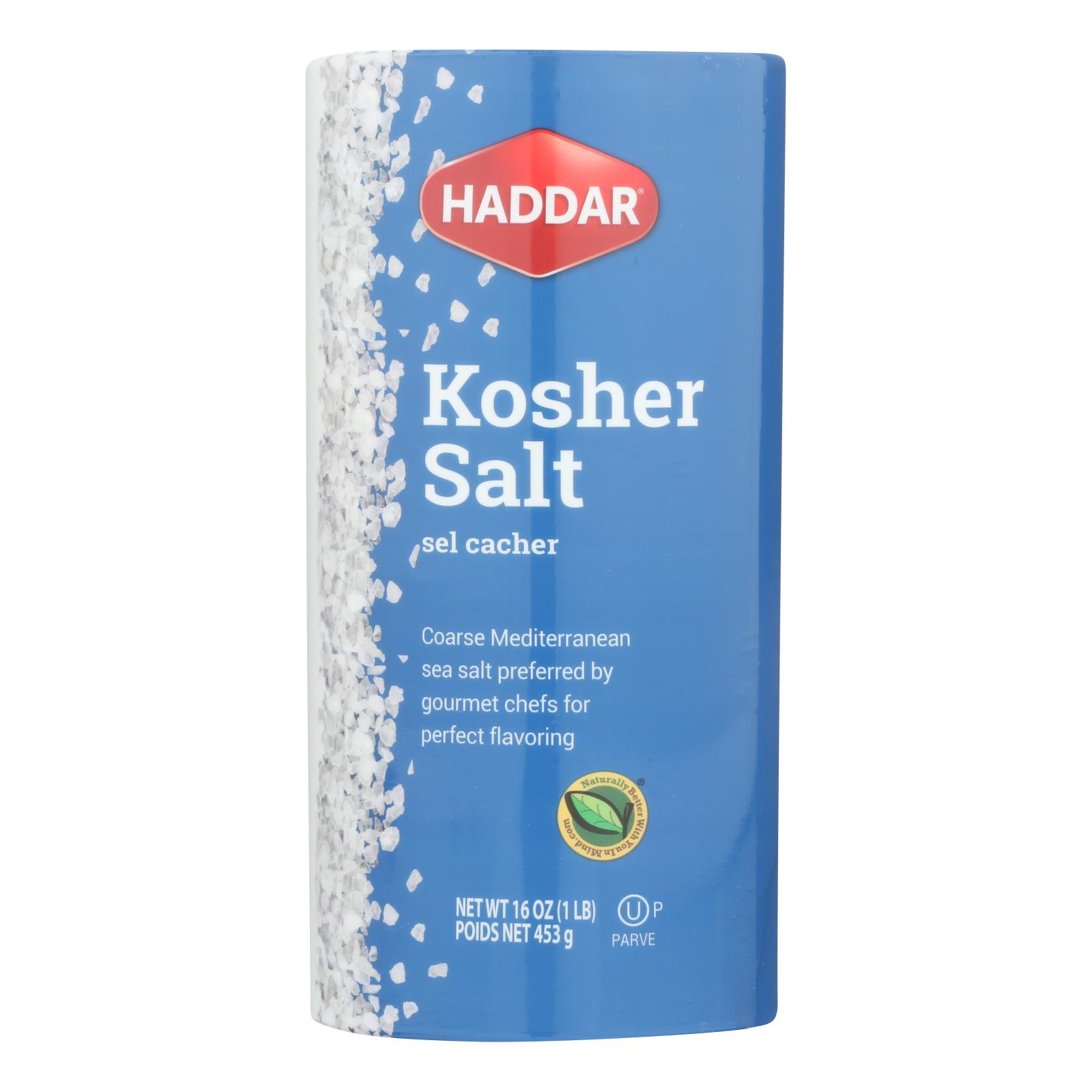 (12 Pack) Haddar Kosher Salt, 16 Oz
