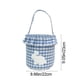 thumbnail image 3 of Decoración de Pascua Bolso con borlas de conejo • Bolsa de almacenamiento de tela a cuadros 22x23 cm • Azul Rosa Verde Púrpura • Regalo Organizador de Huevos Ligero y Resistente, 3 of 7