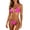 Pink, variant on Bikini Set for Women Two Piece High Cut Brazilian Thong Bikini Halter Tie String Triangle Bikini with Chain Accessory