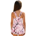 thumbnail image 2 of DISNIMO Floral Print Girls One Piece Swimdress with Skirt Sleeveless Bathing Suit Soft Stretch Swimsuits U Neck Swimwear Hawaiian Summer Swim Dress, 2 of 8