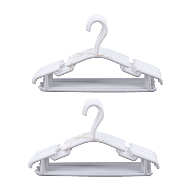 BLANCO - Paquete de 20 Piezas Percha Perchas Antideslizantes para Ropa Infantil Perchas PP para Bebé O Niño 27 x 15 cm