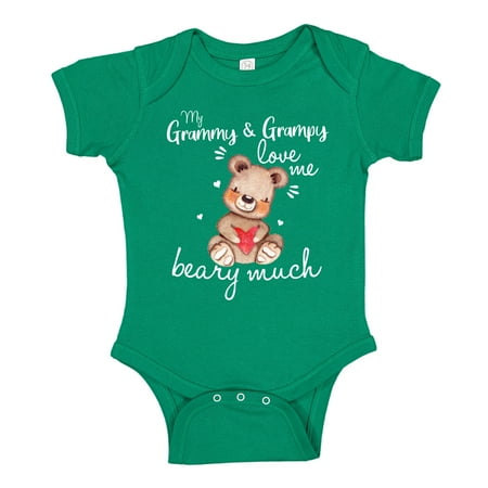 

My Grammy and Grampy Love Me Beary Much Baby Bodysuit One Piece 24 mo Kelly Green