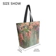 thumbnail image 4 of Open Top Canvas Tote Bag with Zipper Reusable Shopping Bag 13.5x15" Roomy Carryall Enchanted Flowers Painting, 4 of 9