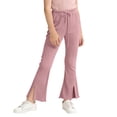 thumbnail image 7 of GHNJK Women's Ribbed Flare Pants with Slit Hem Drawstring High Waist Casual Lounge Trousers for Summer, 7 of 7