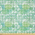 thumbnail image 2 of Ambesonne Boho Fabric by the Yard Microfiber, Succulent Leaves Flowers Cacti, 3 Yards, Pistachio Green and Pale Teal, 2 of 2