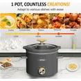 thumbnail image 4 of May in Color 2 Quart Slow Cooker, Small Slow Cooker with Removable Ceramic Pot, Slow Cookers Food Warmer with 3 Heating Settings & Dishwasher Safe Glass Lid, Grey, 4 of 8