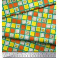 thumbnail image 3 of Soimoi Rayon Fabric Geometric Square,Text & Bear Face Kids Fabric Prints by Yard 56 Inch Wide, 3 of 3