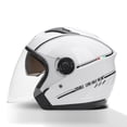 thumbnail image 3 of M Buder Casco De Motocicleta 3/4 Abierto Con Doble Visera Para Ciclomotor Cruiser Certificado De Seguridad Cascos De Moto Para Hombre Y Mujer Blanco Elegante Resistencia Superior, 3 of 9