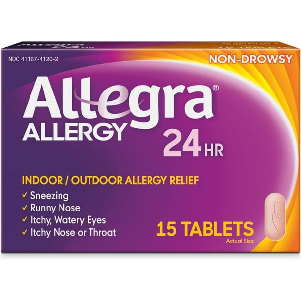 Allegra Adult 24HR NonDrowsy Antihistamine, 15 Tablets, Fastacting
