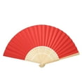 thumbnail image 1 of Abanico Plegable BRILLAR Abanico Chino de Costillas de Bambú Color Rojo, 1 of 5