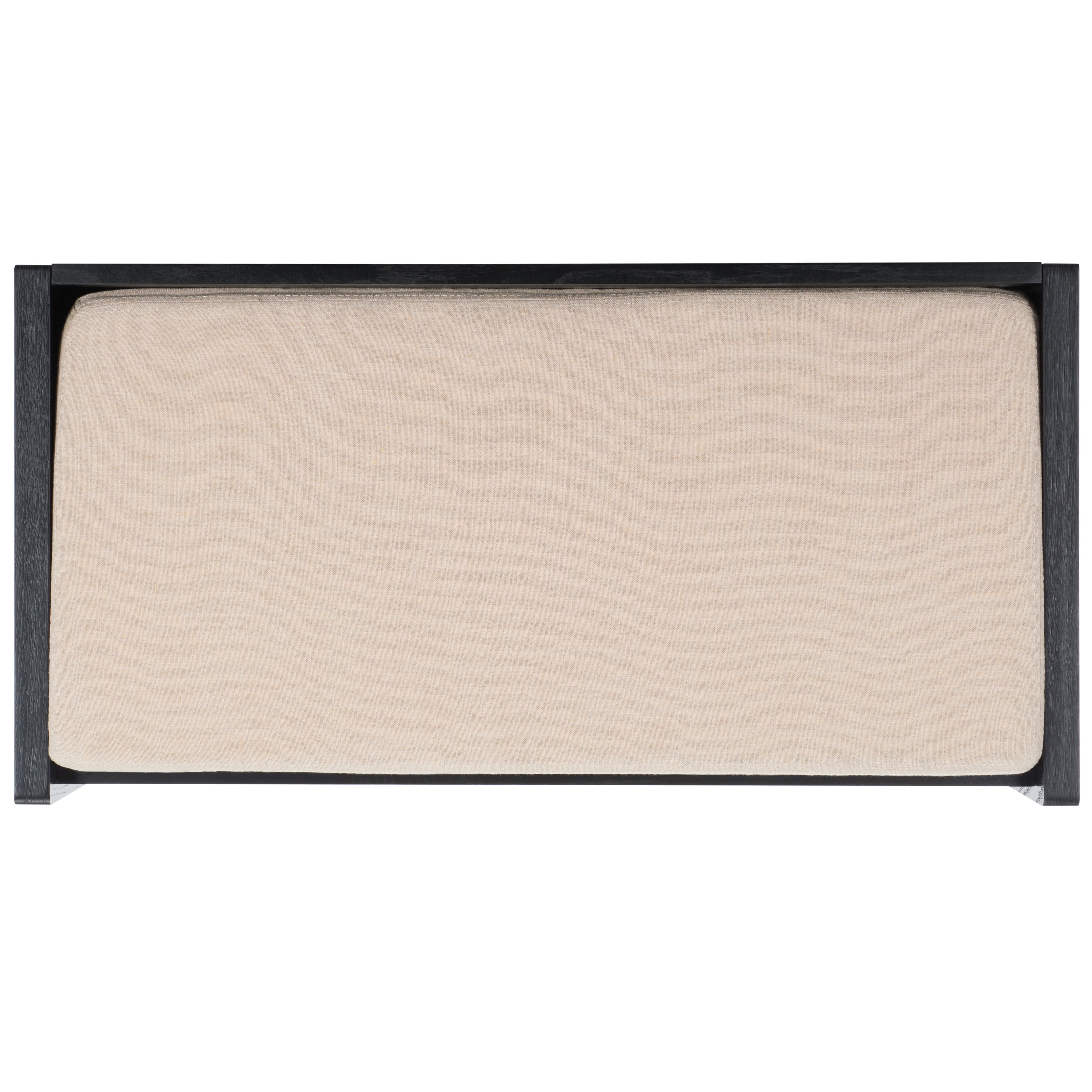 SAFAVIEH Percy Shoe Storage Bench with Cushion, Black/Beige (33.8 in. W x 17.5 in. D x 20.6 in. H)
