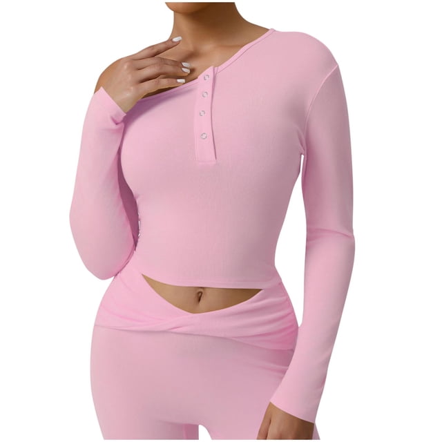 Chandail Ajusté à Manches Longues Chandails Courts pour Femmes Chandails à Manches Longues pour Femmes Vêtements d'Automne pour Femmes Chandails à Col Rond pour Femmes Hauts Côtelés pour Femmes
