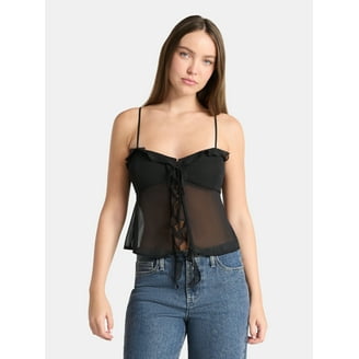 トップス borders at balcony / TWILL CAMI TOP Black Cami Top | Bahela – motelrocks-com-us