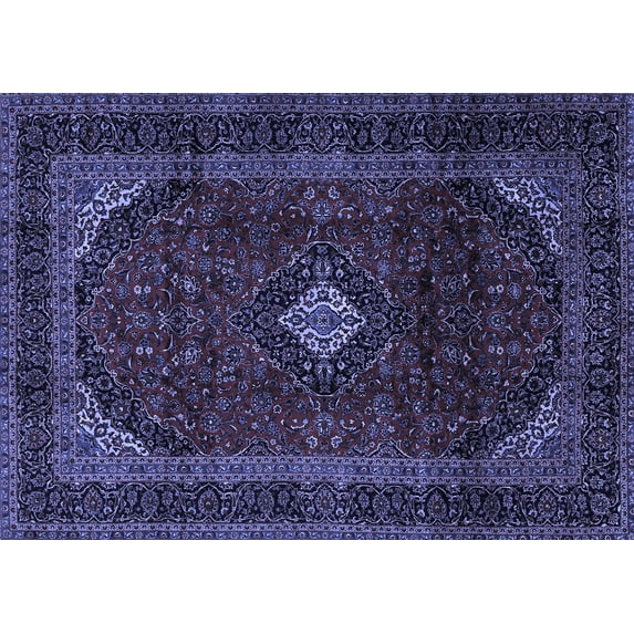 Ahgly Company Machine Washable Indoor Rectangle Persian Blue Traditional Area Rugs, 7' x 9'