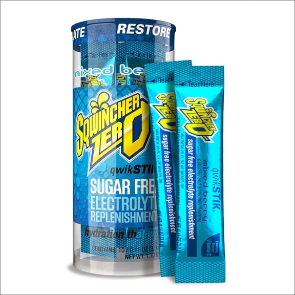 Sqwincher Qwik Stik Zero 10 ct, Mixed Berry