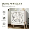 thumbnail image 4 of Alpha Joy 2-Door Hollow Carving Accent Cabinet with Metal Feet, White, 4 of 10