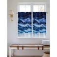 thumbnail image 6 of Tier Curtains 45 Inches Long, Navy Blue Ombre Window Treatment Curtain Drapes, Modern Moire Abstract Art Luxury Window Half Privacy Curtains for Bedroom Bathroom, 42"x45", 2 Panels, 6 of 7