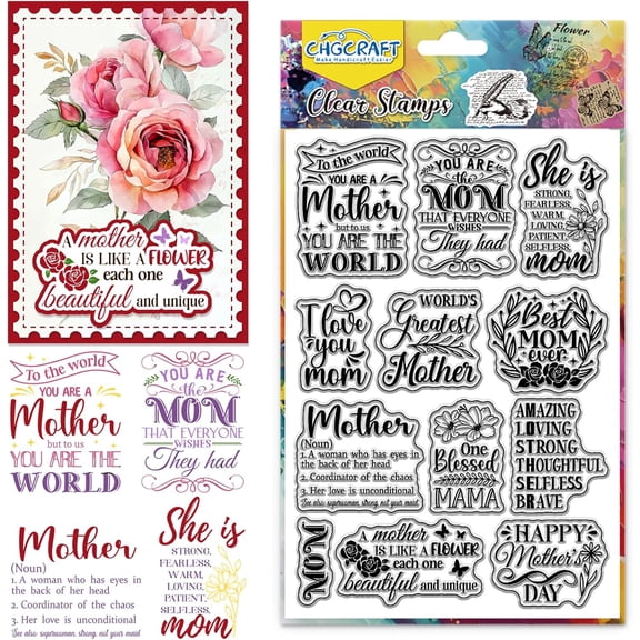 Happy Mother's Day Clear Stamp Silicone Clear Stamps Transparent Handicraft Stamps for DIY Making