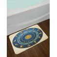 thumbnail image 2 of Astrology Bath Mat, Wheel of Astrological Signs Names and Dates with Moon Sun in Middle, Non-Slip Plush Mat Bathroom Kitchen Laundry Room Decor, 29.5 X 17.5 Inches, Blue Pale Blue and Gold, Ambesonne, 2 of 2