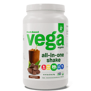 Vega Organic All-in-One Shake Plant Based Protein Powder, Chocolate, 17 Servings (25oz)