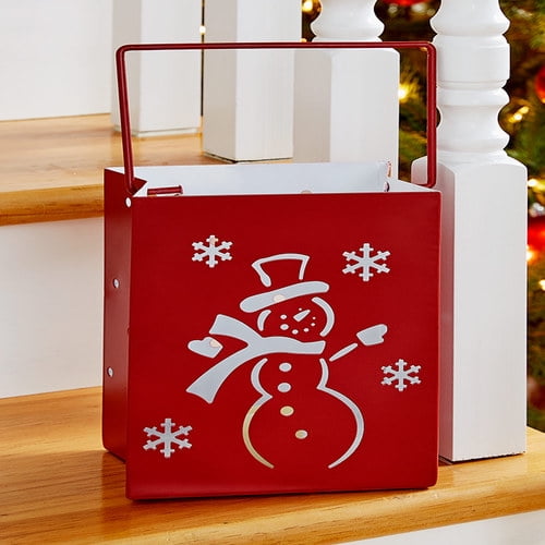 Lighted Metal Holiday LuminariesSnowman