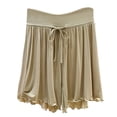 thumbnail image 3 of Only Moment Shorts for Women Modal Dressy Casual Elastic High Waisted,Comfy Lightweight Airy,Summer Shorts for Beach,Travel & Vacation Womens Shorts Casual Beige,3XL, 3 of 3