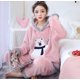 thumbnail image 3 of Conjuntos de pijamas de franela gruesa y cálida para mujer, ropa de dormir para el hogar, conjunto de pijamas de invierno, 3 of 5