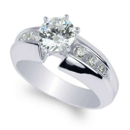 JamesJenny - 925 Sterling Silver 1.1ct Round CZ Engagement Solitaire ...