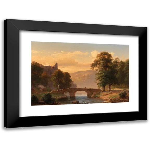 Peter Heinrich Happel 14x11 Black Modern Framed Museum Art Print Titled - View of Are Castle on the Ahr
