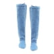 thumbnail image 3 of Calcetines peludos hasta la rodilla, súper suaves, cálidos, antideslizantes, cómodos, hasta el muslo Azul, 3 of 9