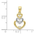 thumbnail image 3 of 10K Two-Tone Gold Charm Pendant Cubic Zirconia CZ & Rhodium-Plated 3-Heart, 3 of 3